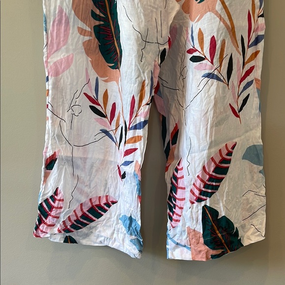 100% Linen Wide Leg Pants, Cynthia Rowley Multicolor - Picture 8 of 10